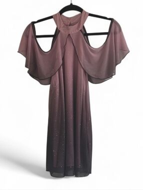 VENUS Mauve Cold-Shoulder Sparkle  Blouse